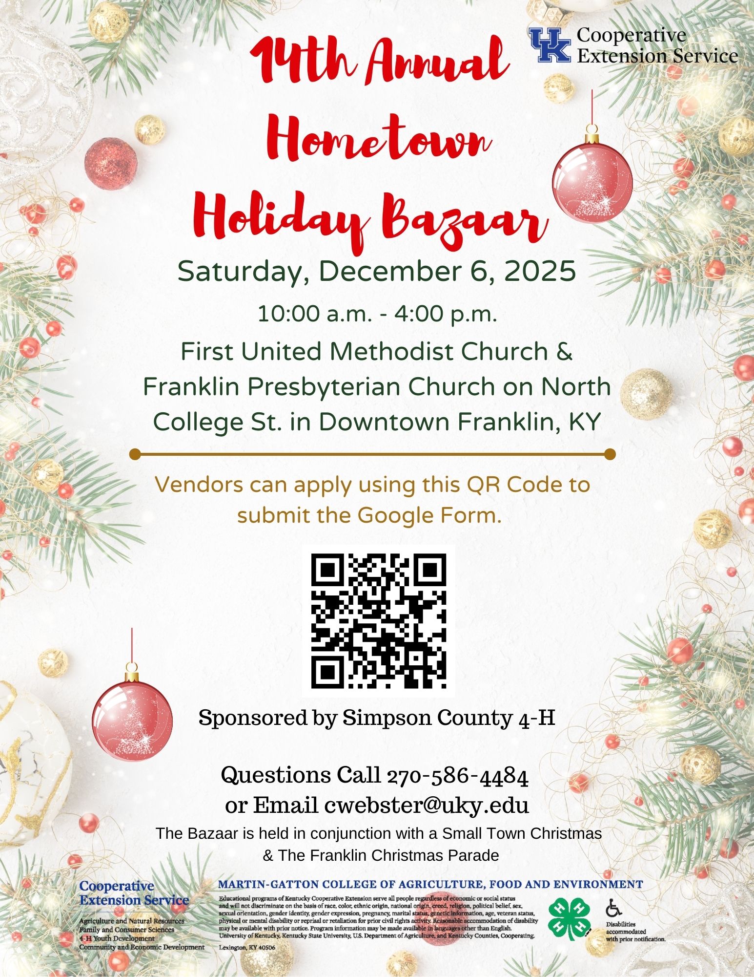 Hometown Holiday Bazaar Flyer