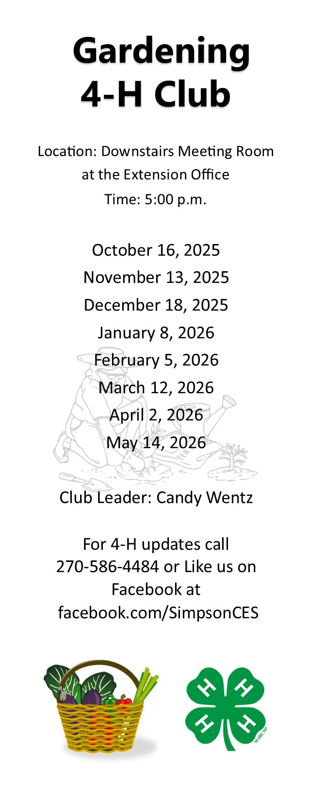 Gardening Club Schedule